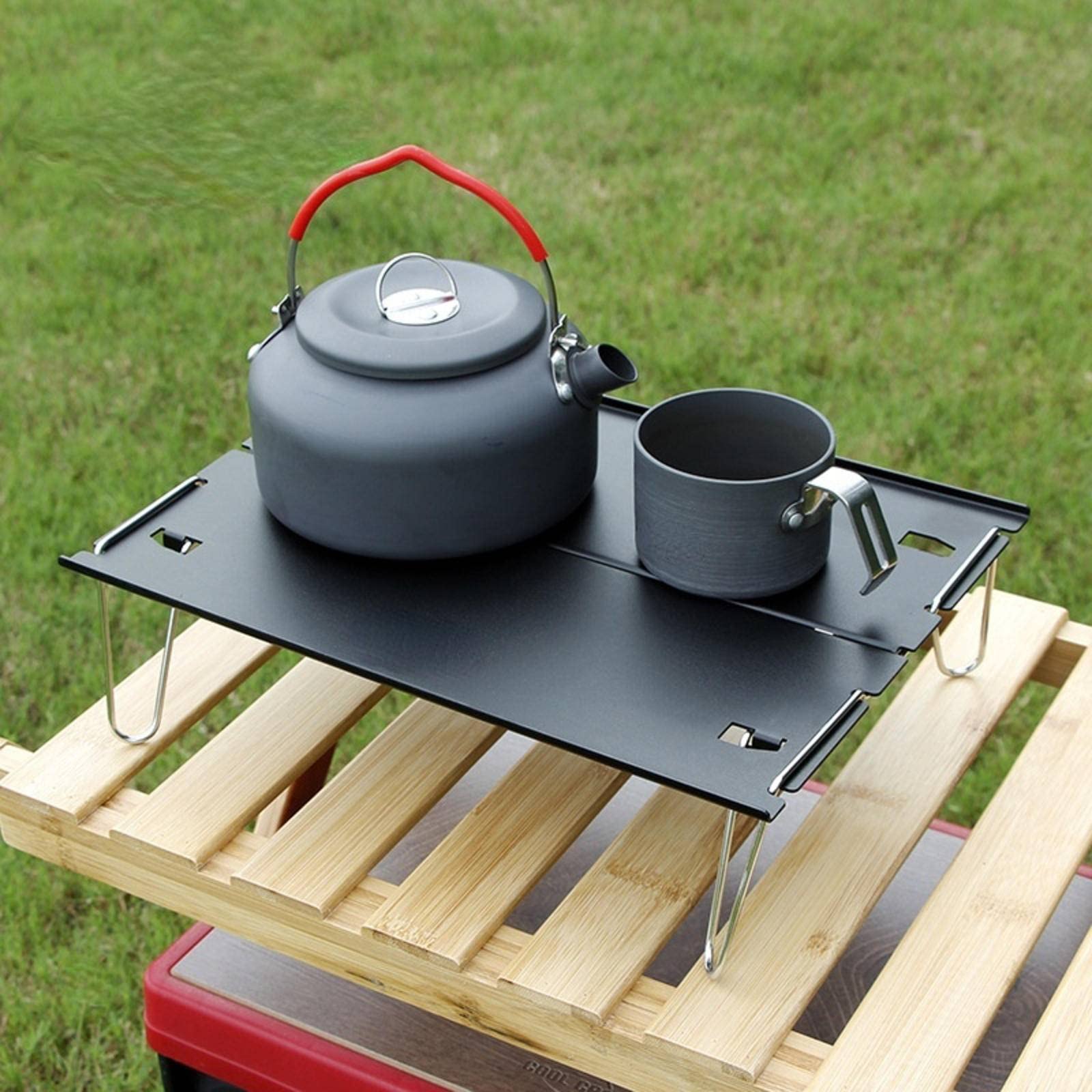 Ultra-Light Portable Aluminum Alloy Folding Picnic Table - Compact Round Camping Table for Hiking, Mountaineering & Outdoor Adventures - Perfect for Backpacking, Beach Trips, and Small Space Living