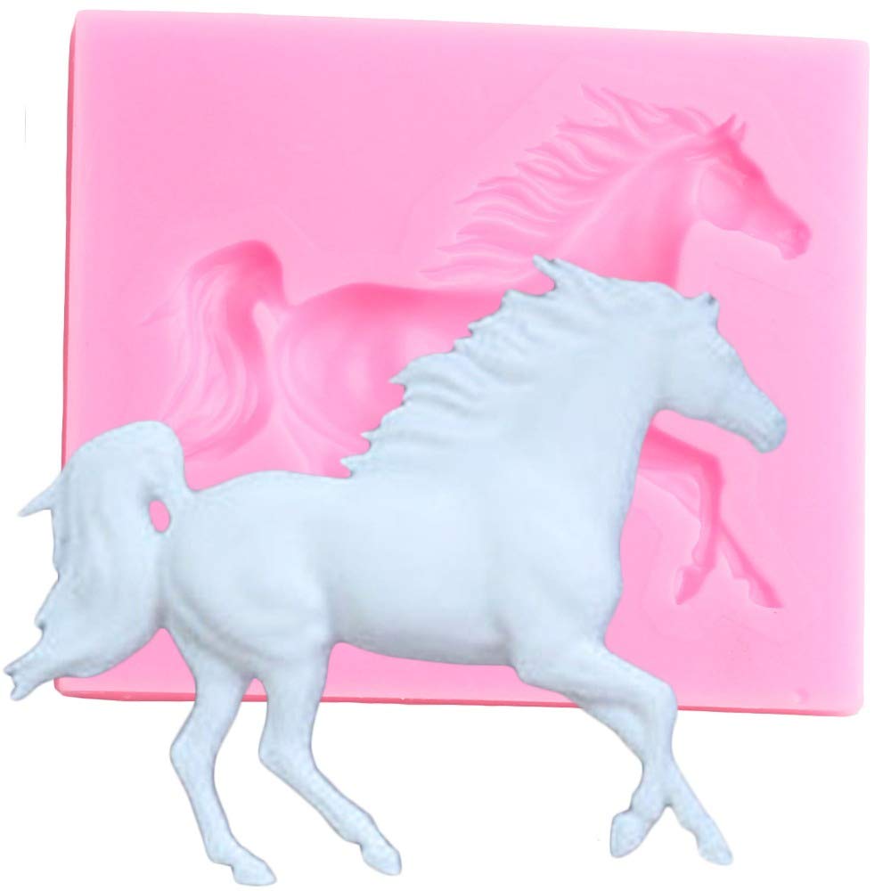 1pc 3D Running Horse Silicone Mold - DIY Dessert Fondant Chocolate Candy Soap Mold for Cake Cupcake Jelly Shots Ice Cream Topper Decoration | Perfect for Birthday Parties, Baby Showers & Holiday Baking