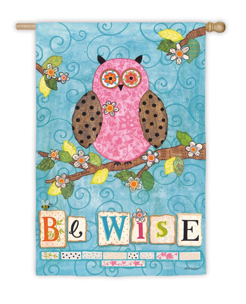 Be Wise Owl House Flag - Outdoor Decorative Garden Flag for Porch, Yard & Seasonal Decor - Perfect for Fall, Halloween & Thanksgiving Decorations