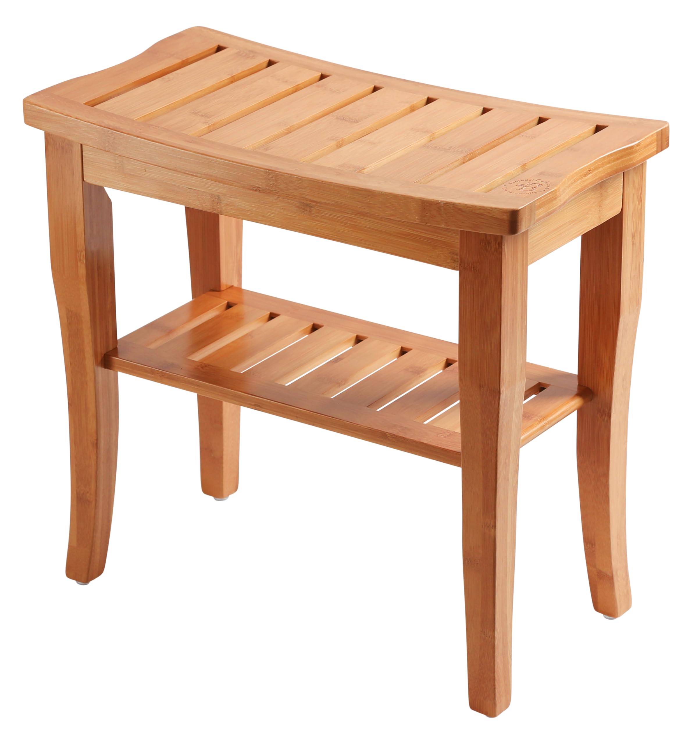 **Bamboo Shower Bench with Storage Shelf - Non-Slip Shower Seat & Bathroom Stool for Spa, Shaving & Relaxation | Indoor & Outdoor Use for Bathroom, Pool & Sauna**