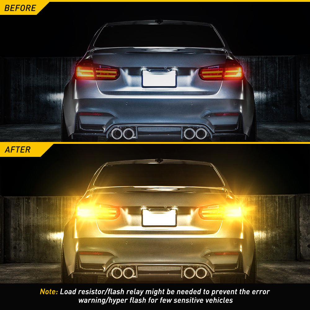 3157 LED Bulb Amber Yellow - 3156 3056 4057 4157 Compatible LED Turn Signal Light Bulbs - AUXITO Blinker Parking Side Marker Lights - Pack of 2 - Perfect for Car, Truck, Motorcycle Turn Signals & Parking Lights