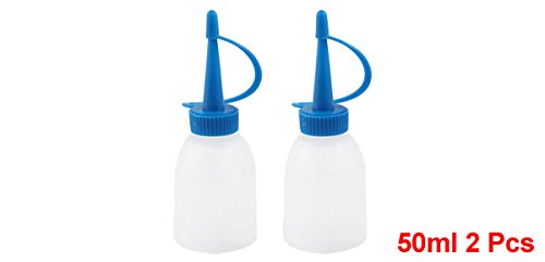 uxcell 2-Pack 30ml Clear Plastic Ink Squeeze Bottles with White & Blue Caps - Perfect for Printer Ink Refills, DIY Crafts, and Small Liquid Storage