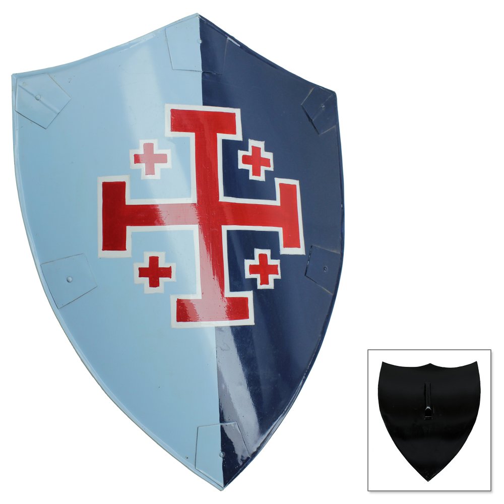 Authentic Knights Templar Steel Cross Replica - 23.5 Inch Medieval Crusader Shield with Iron Construction - Perfect for Historical Reenactments, Home Decor & Collectors Display