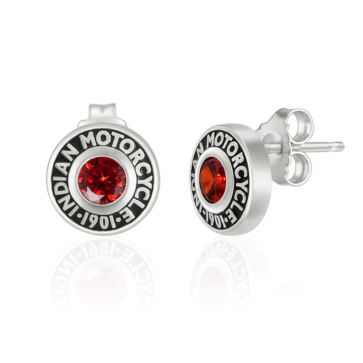 Rivet & Red Stone Post Earrings for Women - Elegant Dainty Stud Earrings for Daily Wear, Gift Giving & Special Occasions