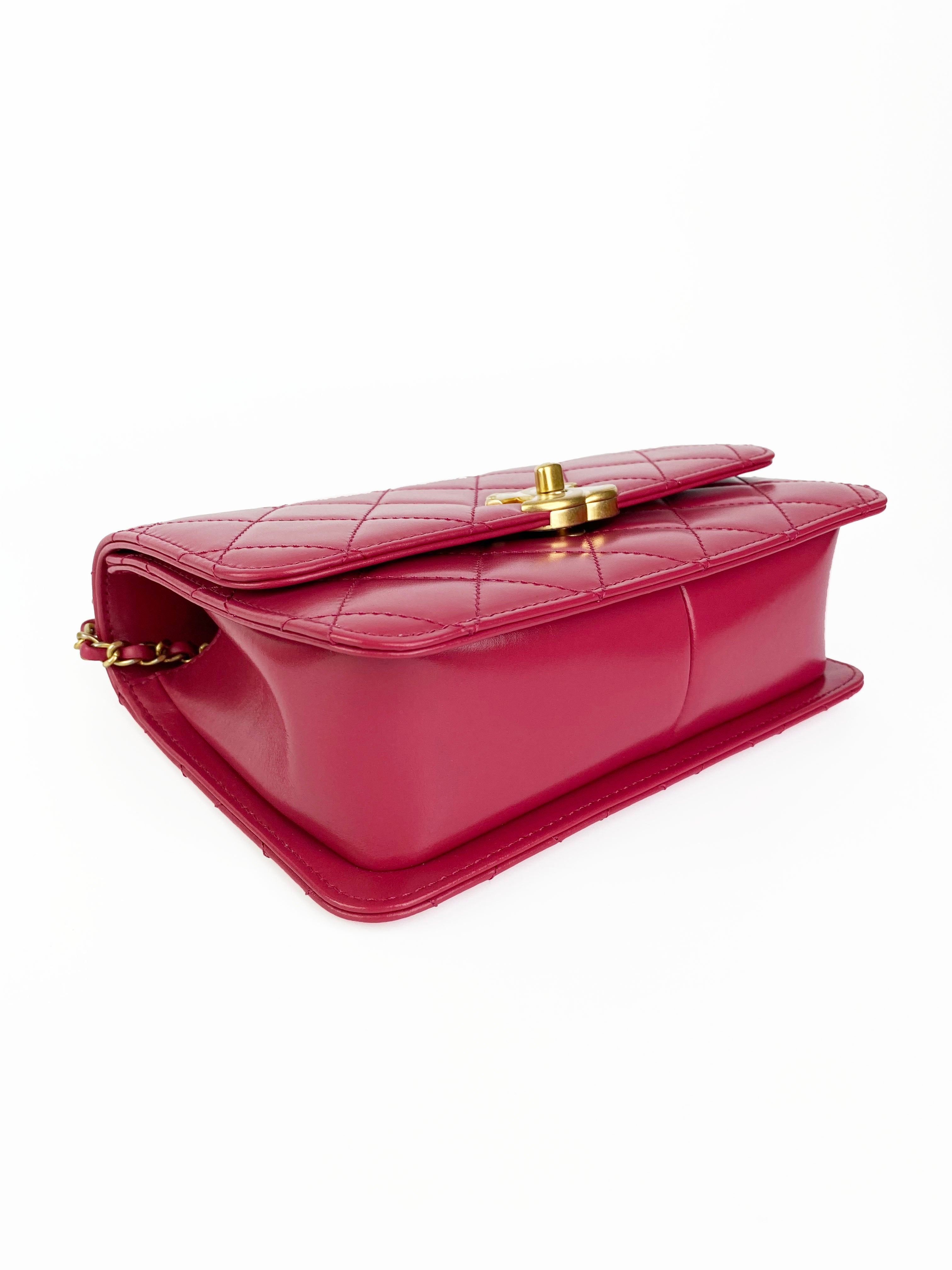Chanel Small Deep Pink Flap Bag - Luxury Designer Crossbody Purse for Women | Perfect for Date Night, Parties & Special Occasions