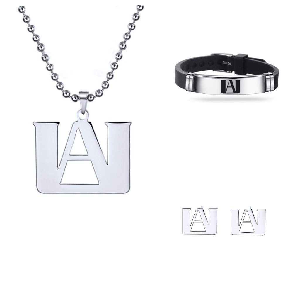 My Hero Academia Anime Jewelry Set - Necklace, Bracelet & Earrings for Men, Women, Teens - Perfect Gift for Anime Fans & Cosplay Lovers
