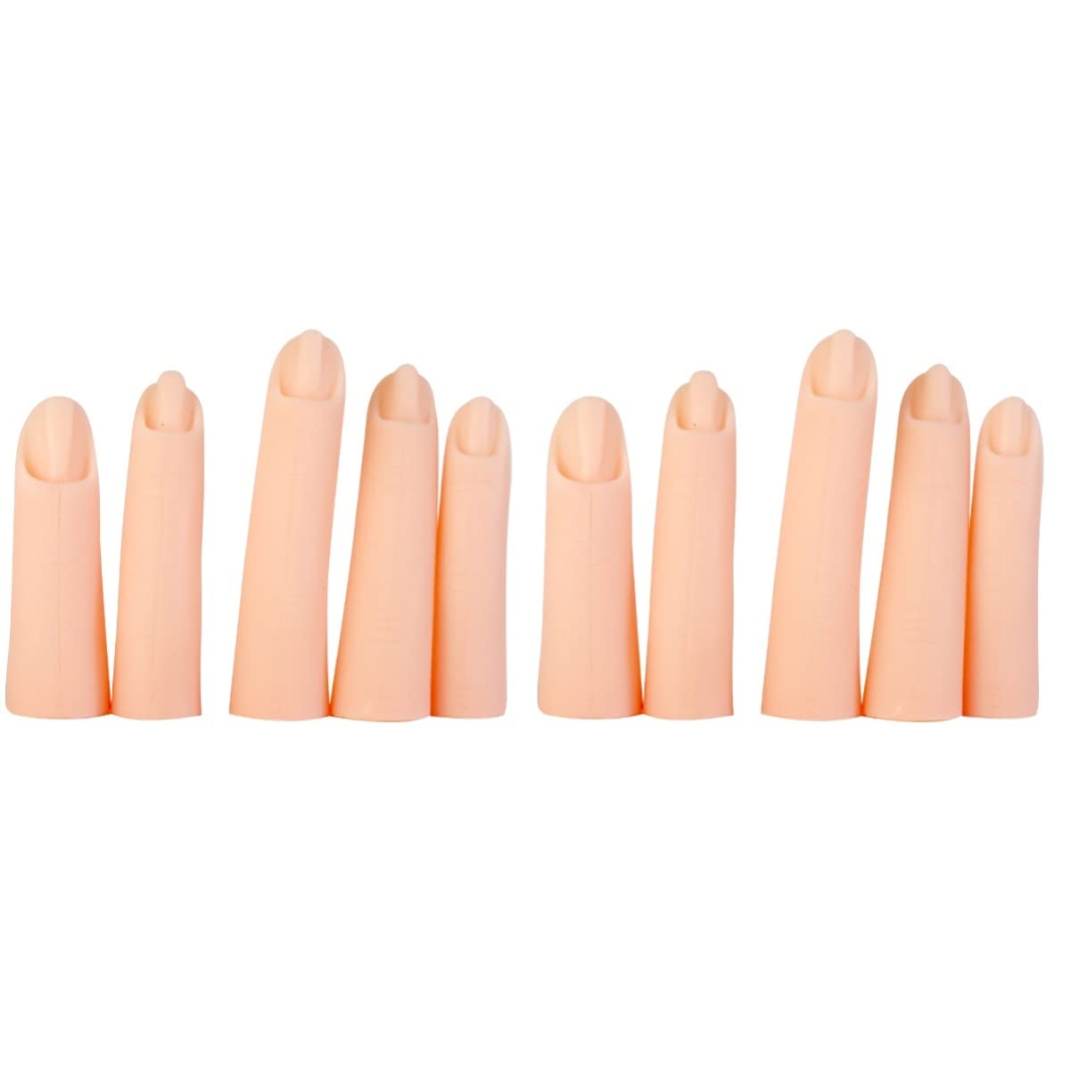 FOMIYES 10-Piece Silicone Nail Practice Fingers - Artificial Manicure Training Fingers for Nail Tech Students & Beginners - Perfect for Salon Practice, Nail Art Design & Acrylic Application Training