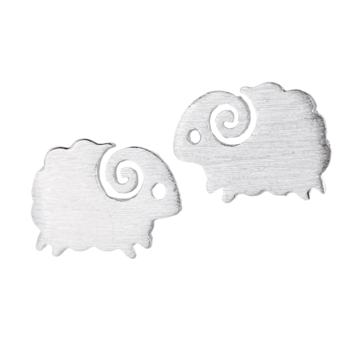 SOIMISS S925 Sterling Silver Lamb & Goat Stud Earrings for Women - Trendy Animal Jewelry, Tiny Brushed Sheep Earrings, Fashion Gift for Her - Perfect for Casual Wear, Office & Date Night