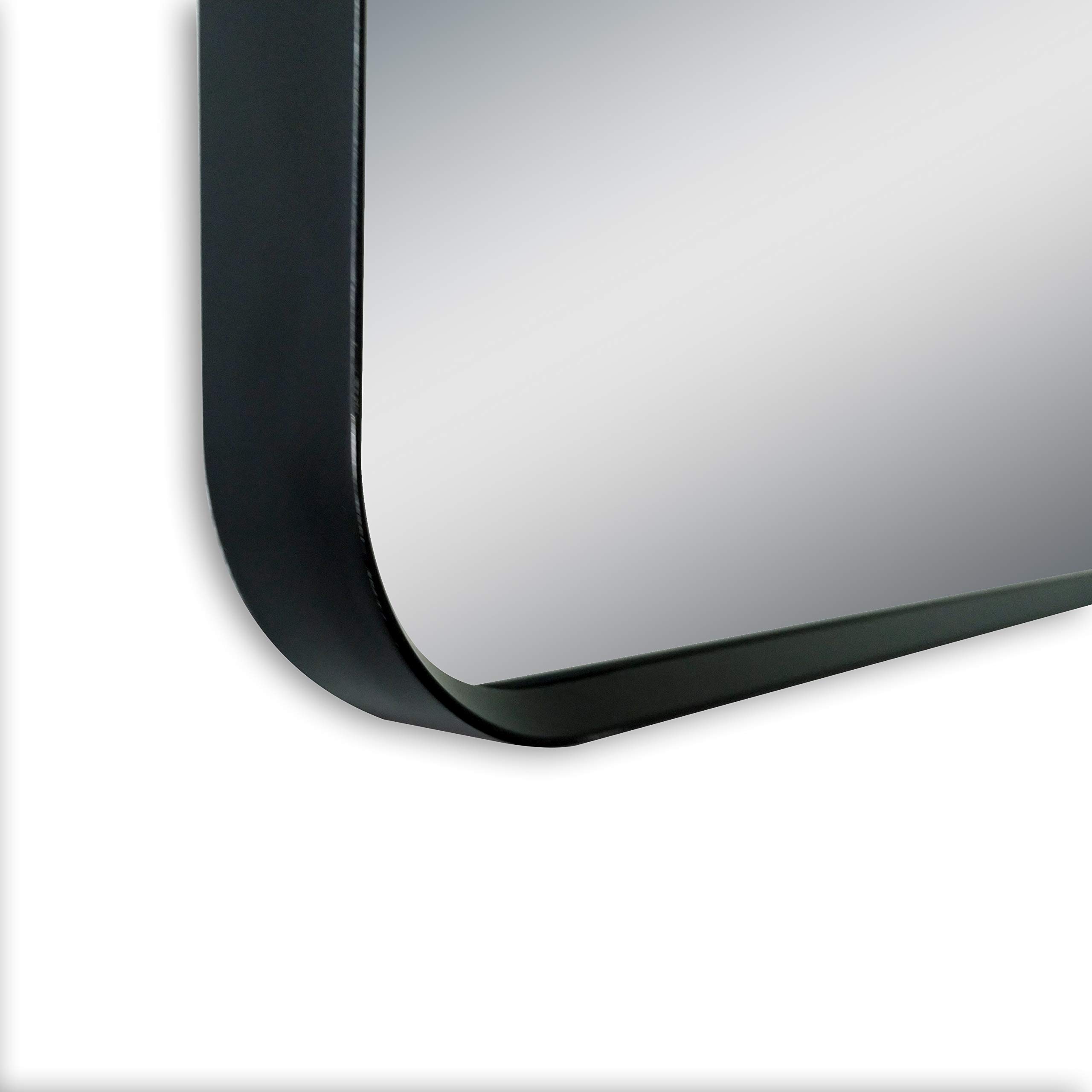 Premium Talos Mirror - 80 x 60 cm Matte Black Aluminum Frame Wall Mirror - Modern Home Decor for Living Room, Bedroom, Entryway & Bathroom