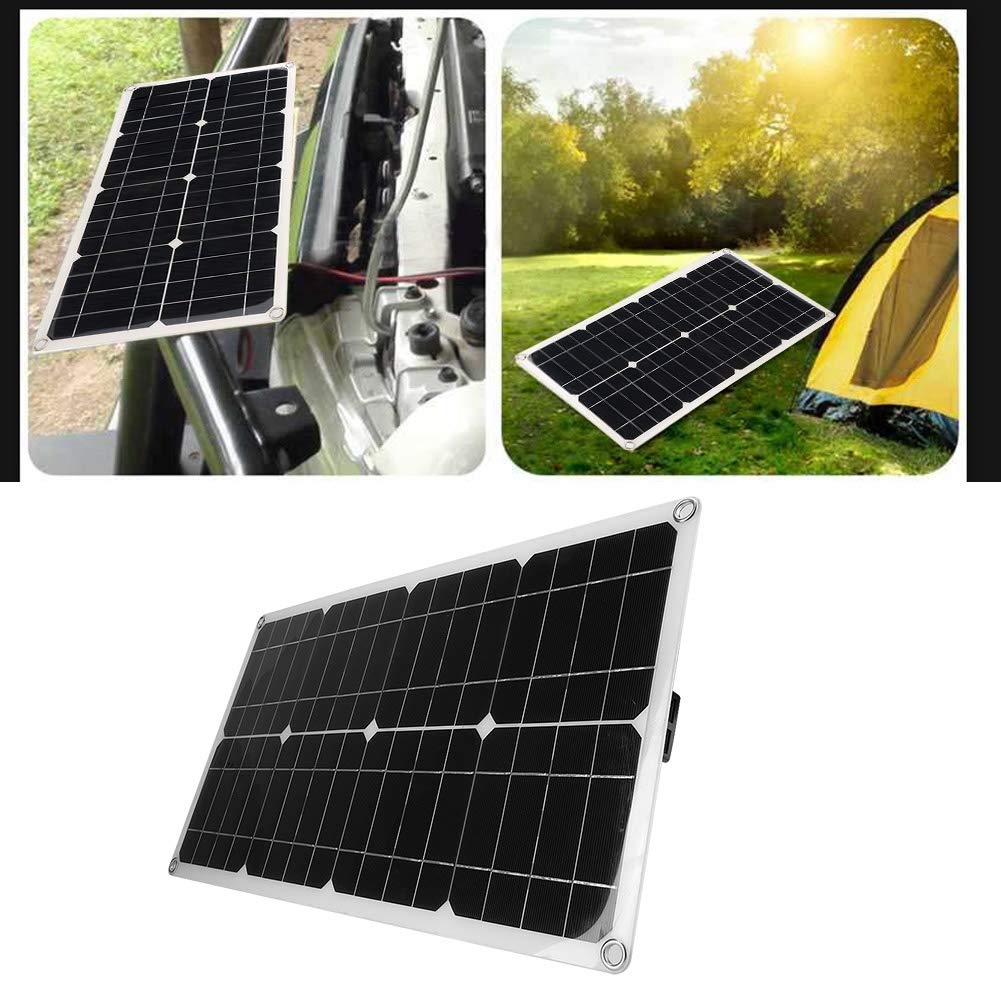 40W Flexible Solar Panel with Dual USB for Car Battery Charging - Outdoor & Camping Use