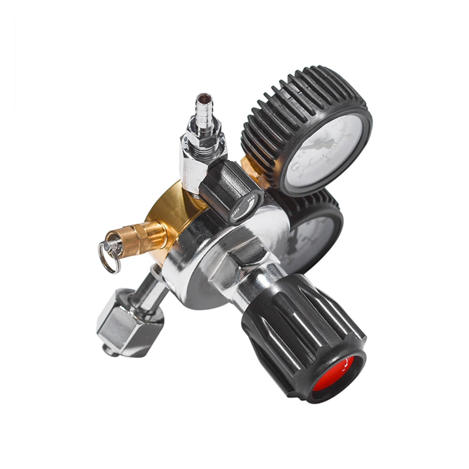 SHYISY CO2 Pressure Regulator for Beer Keg, Dual Gauge W21.8 Carbon Dioxide Regulator with Pressure Reducer - Perfect for Home Brewing, Draft Beer Systems, and Beverage Dispensing