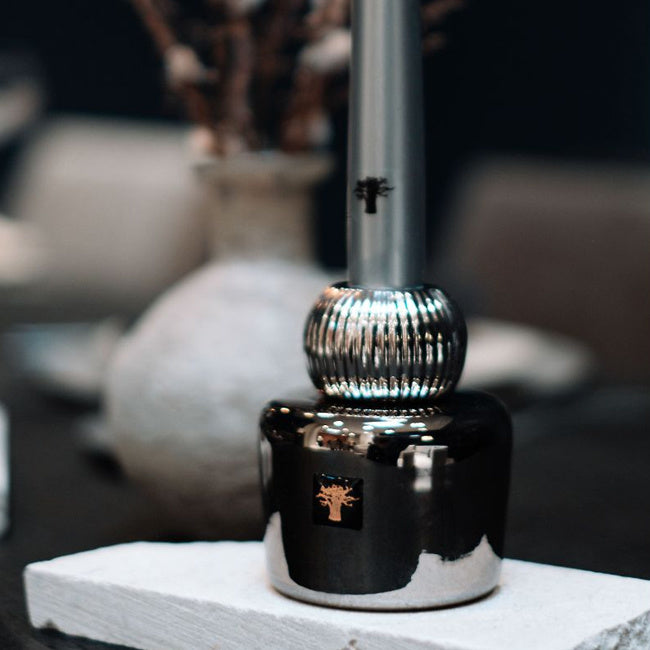 Baobab Collection Twins Les Exclusives Platinum Candle Holder - Luxury Home Decor for Dining Table, Wedding Centerpiece & Holiday Decorations