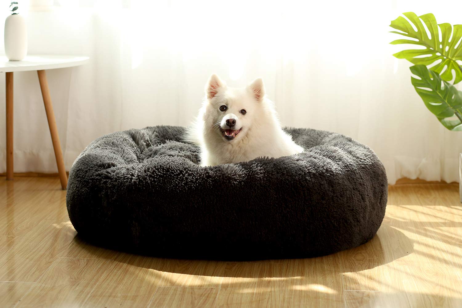 JEMA Calming Dog Bed for Medium & Large Dogs - Washable Donut Cuddler Pet Bed with Removable Pad, 24 Inch Orthopedic Dog Cushion - Durable & Cozy Soft Dog Bed for Anxiety Relief | Perfect for Crates, Living Rooms & Bedrooms