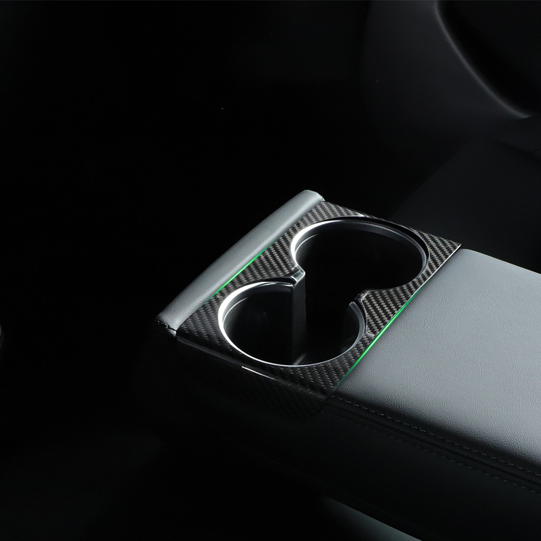 Premium Real Carbon Fiber Cup Holder Covers for Tesla Model 3 Highland (2024+) - Front & Rear Set - Luxury Interior Upgrade for Car Enthusiasts & Tesla Owners - Perfect for Daily Commute, Road Trips & Show Car Events