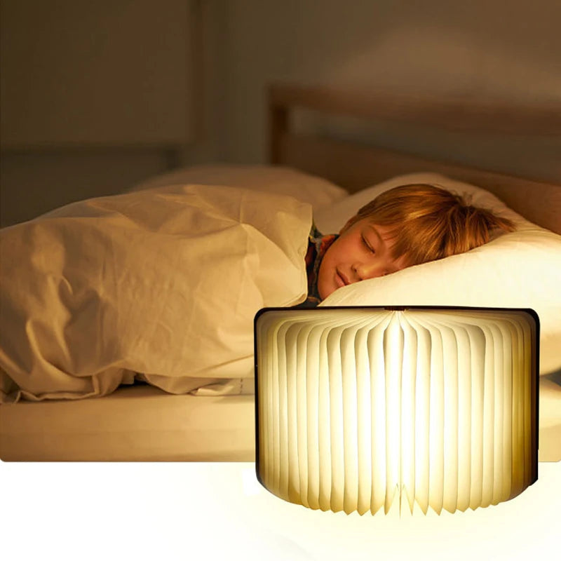 Creative 3D Folding Book Night Light - LED Bedside Reading Lamp for Kids & Adults - Perfect for Bedrooms, Nurseries, and Gift Giving