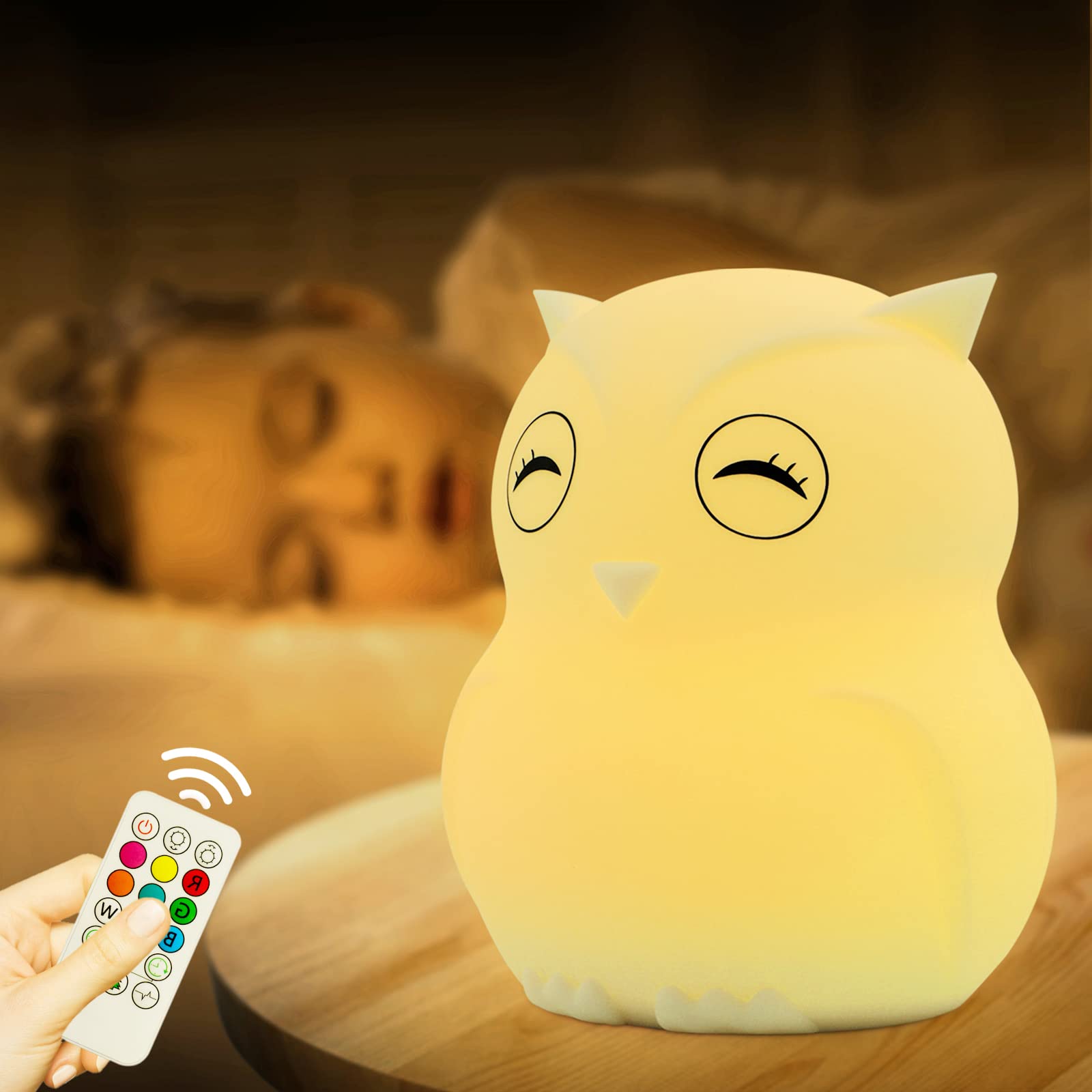 ShaArkMango Kids Night Light - Cute Owl LED Desk Lamp for Nursery, Bedroom & Kids Room Decor | Soft Glow Reading Light & Sleep Aid for Baby, Toddler, Boys & Girls | Perfect for Bedtime Stories, Night Feedings & Soothing Fears