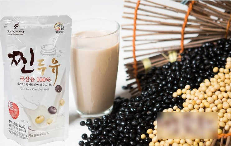 Premium Jjin Soy Milk 190ml x 16 Pouches - Non-GMO, Vegan-Friendly, High Protein Plant-Based Drink - Perfect for Breakfast, Snacks & Healthy Lifestyle