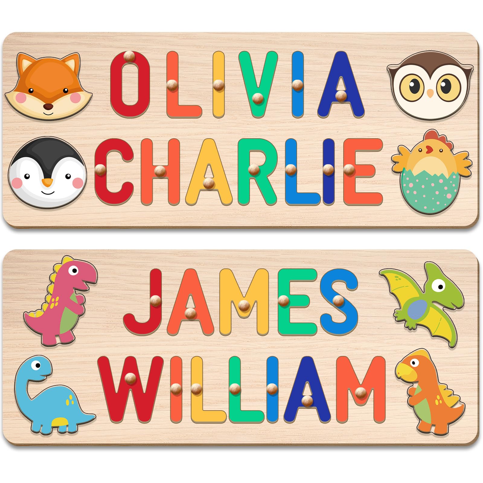 **Personalized Wooden Name Puzzles for Toddlers 1-3 Years - Custom Kids Learning Toys for Boys & Girls - Unique Baby Shower, Birthday & Christmas Gifts - Perfect for Early Education & Home Playtime**