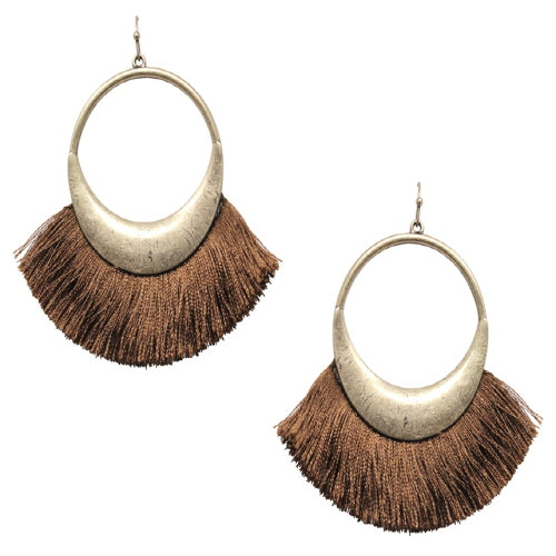 Brown Tassel Earrings for Women - Boho Chic Dangle Earrings for Parties, Weddings & Everyday Wear