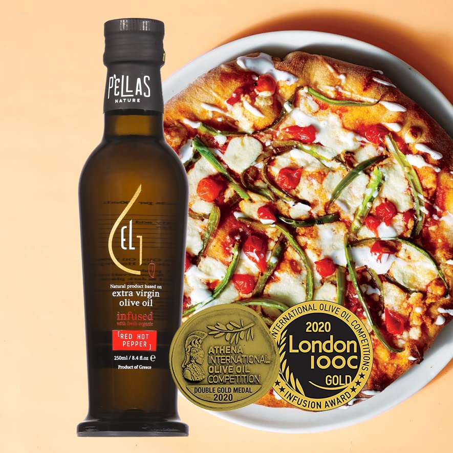 Organic Infused Extra Virgin Olive Oil Set - Garlic, Basil, Lemon, Rosemary, Greek Oregano & Red Hot Pepper Flavors | 8.45oz Bottles (Pack of 6) | Premium Finishing Oil for Salads, Pasta, Bread Dipping & Gourmet Cooking