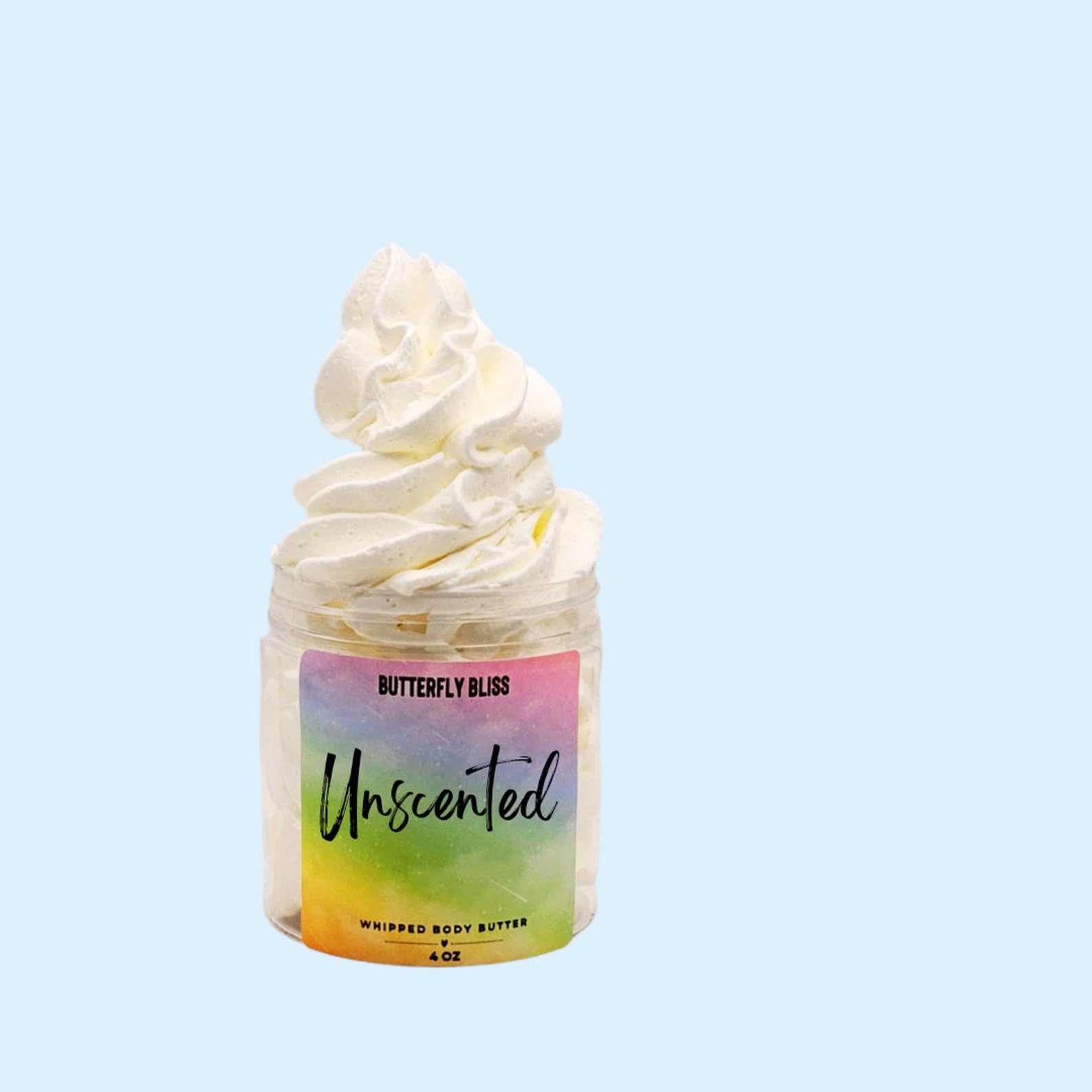 Unscented Whipped Body Butter - Natural & Organic Moisturizer with Shea Butter, Mango Butter, Coconut & Almond Oils - 8oz Jar for Dry Skin Care & Daily Hydration