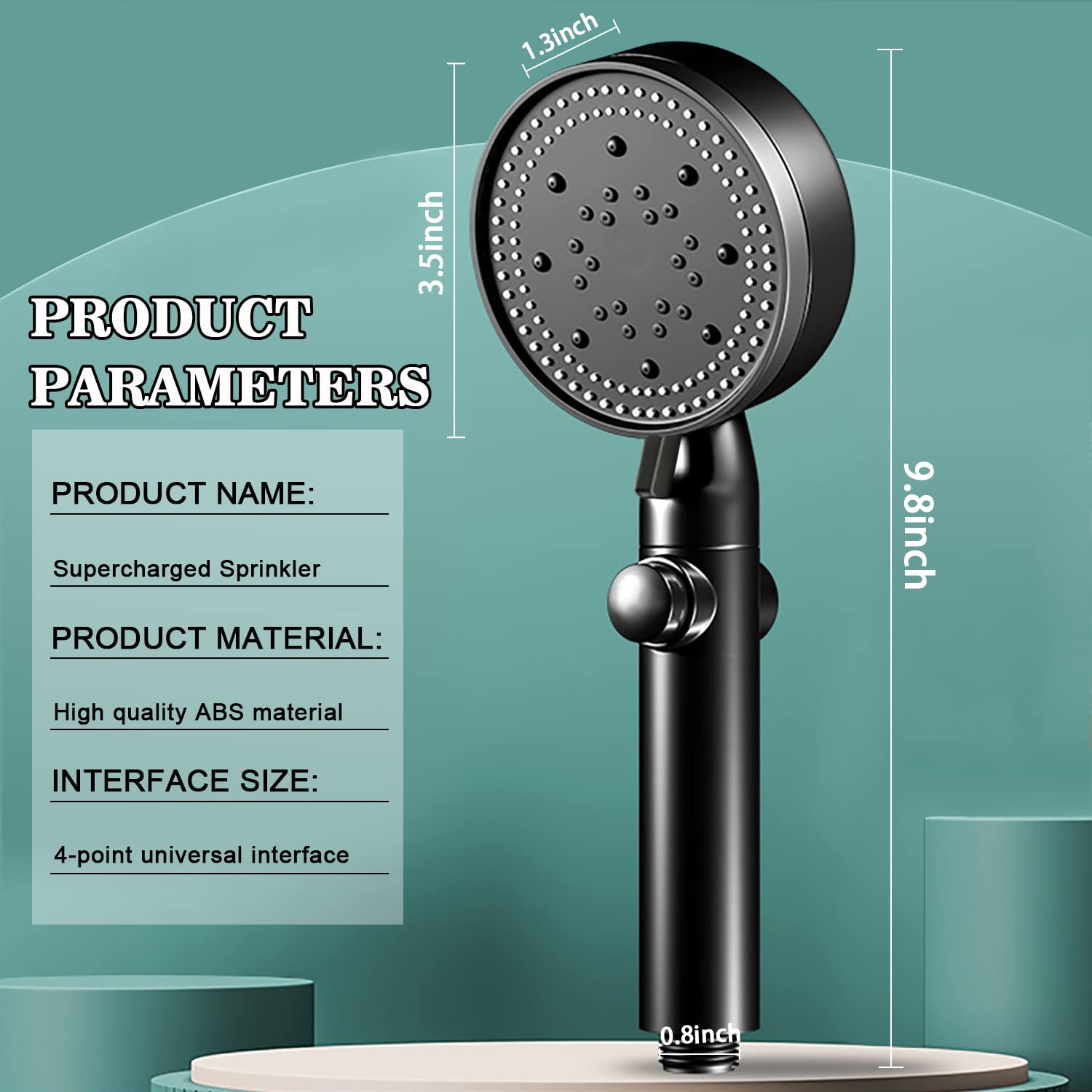 High Pressure Handheld Shower Head with 5 Adjustable Spray Modes & One-Touch Water Stop - Perfect for Bathroom, Spa, and Pet Washing