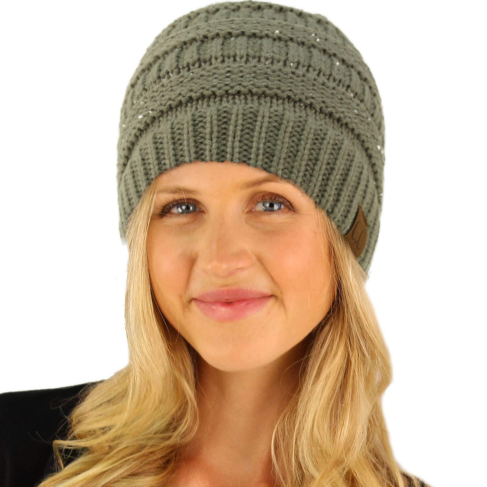 Trendy Chunky Cable Knit Beanie Hat for Women & Men - Winter Warm Stretchy Slouchy Hat for Cold Weather - Perfect for Skiing, Snowboarding & Outdoor Activities