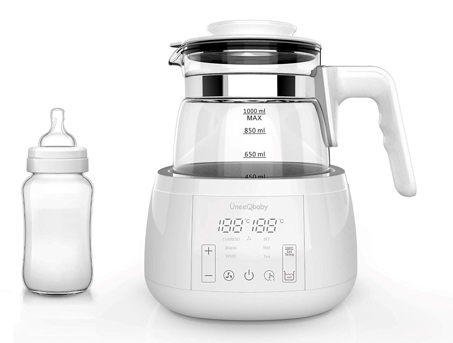 ÜneeQbaby PerfectTemp Baby Bottle Maker - 24-Hour Temperature Controlled Formula Dispenser, Fast 2-Minute Preparation, Ultra Quiet Operation with Night Light - Ideal for Night Feedings & Travel (Perfect for Newborns & Busy Parents)