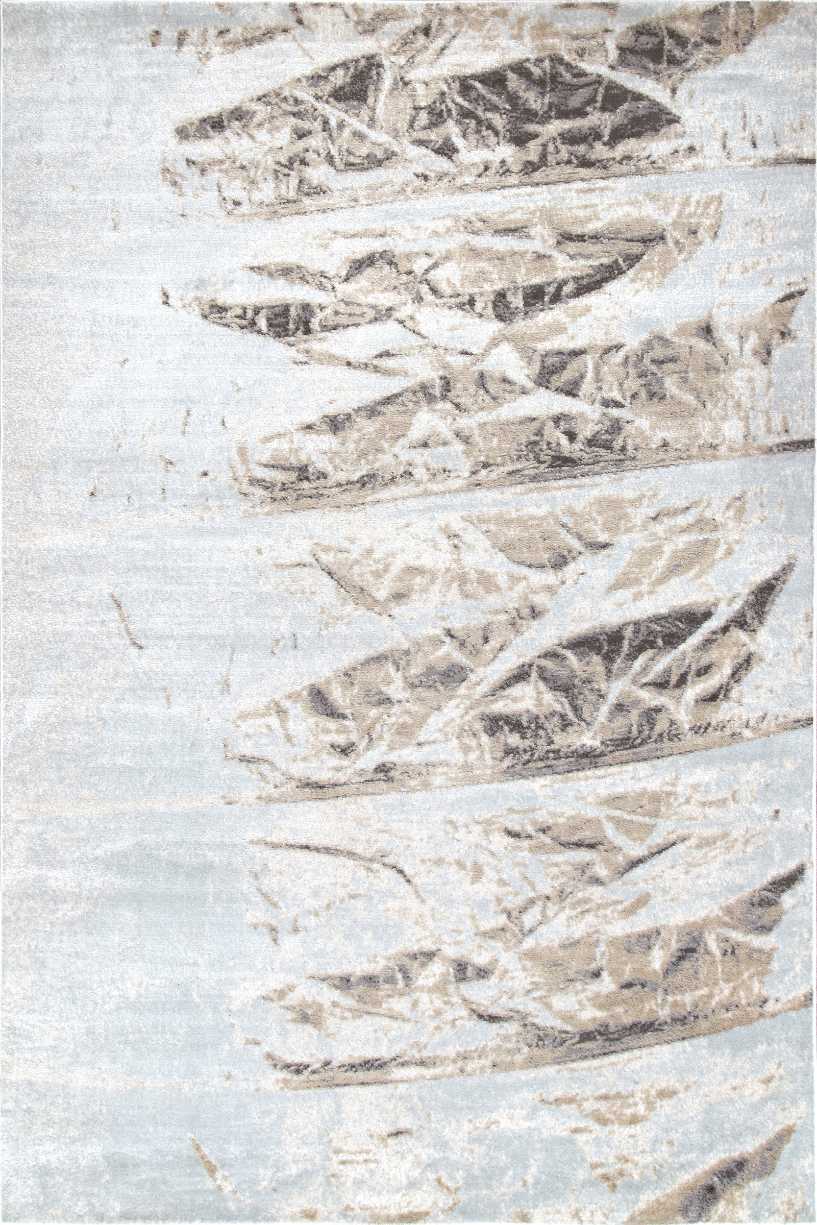 Abstract Mural Rug in Silver - Modern Bohemian Area Rug for Living Room, Bedroom Decor | Non-Slip Contemporary Floor Mat for Home & Office