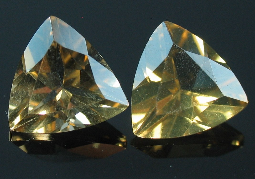 Natural Brazilian Citrine Loose Stones - 4mm, 5mm, 6mm, or 7mm Trillion Cut | VVS Eye Clean Quality | November Birthstone | Wholesale for Jewelry Making & Gemstone Collections