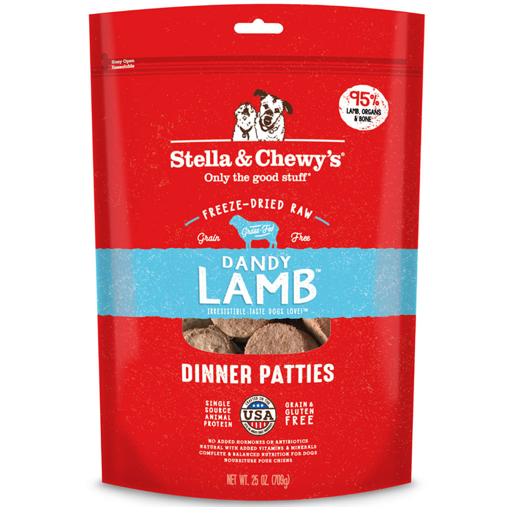 Stella & Chewy's Freeze-Dried Dandy Lamb Dinner for Dogs - High Protein Grain-Free Raw Dog Food for Small & Large Breeds - Perfect for Training Treats, Meal Toppers, or Outdoor Adventures