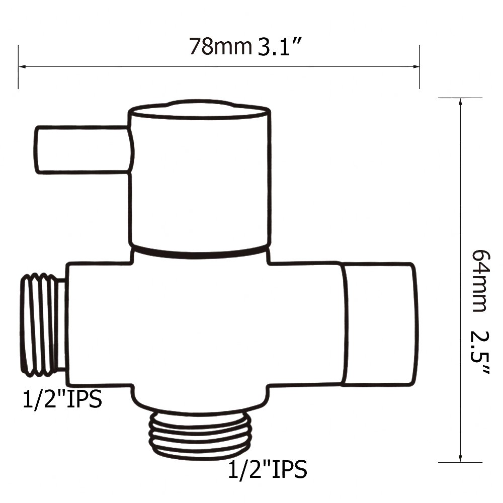 3-Way Shower Diverter Valve - Oil Rubbed Bronze Shower Head Adapter with Shut Off Valve - Replacement Splitter for Shower Arm & Handheld Shower Head - Perfect for Bathroom Renovation & Multi-Function Shower Systems