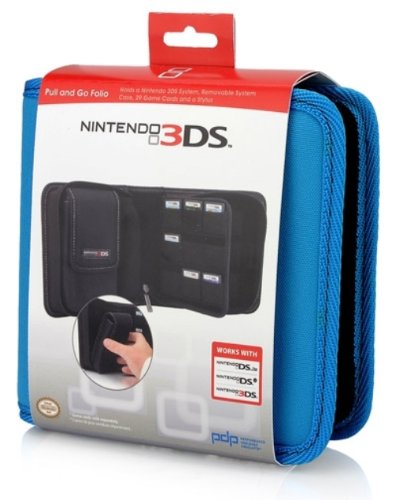 Nintendo Licensed Pull n Go Storage Folio Case for 3DS/DSi/DS Lite - Black | Portable Game Console Organizer | Perfect for Travel, School & Gaming On-The-Go