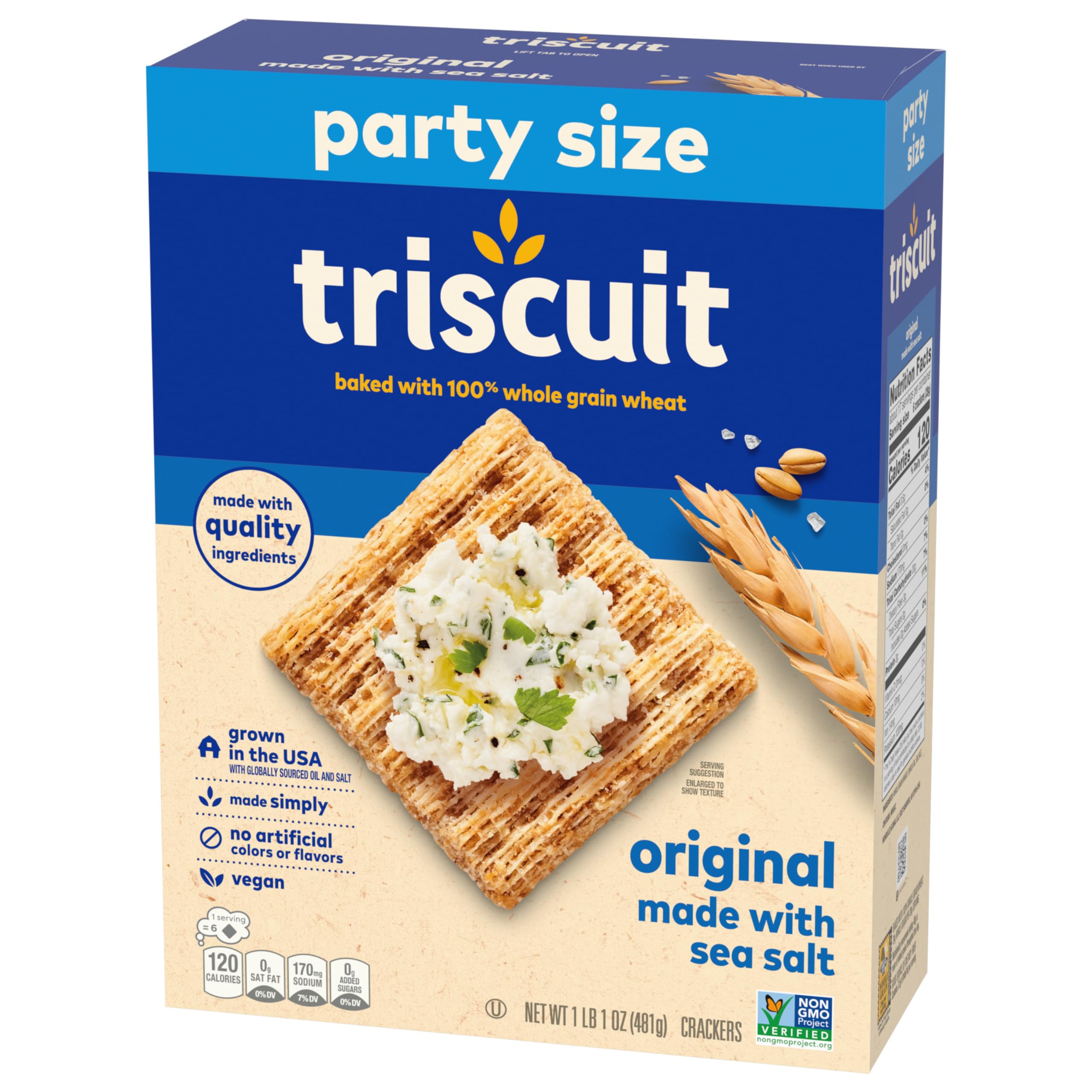 Triscuit Original Whole Grain Wheat Crackers - Vegan, Healthy Snack for Lunch, Parties & On-the-Go | 17 oz Pack | Perfect for Office, School & Picnics
