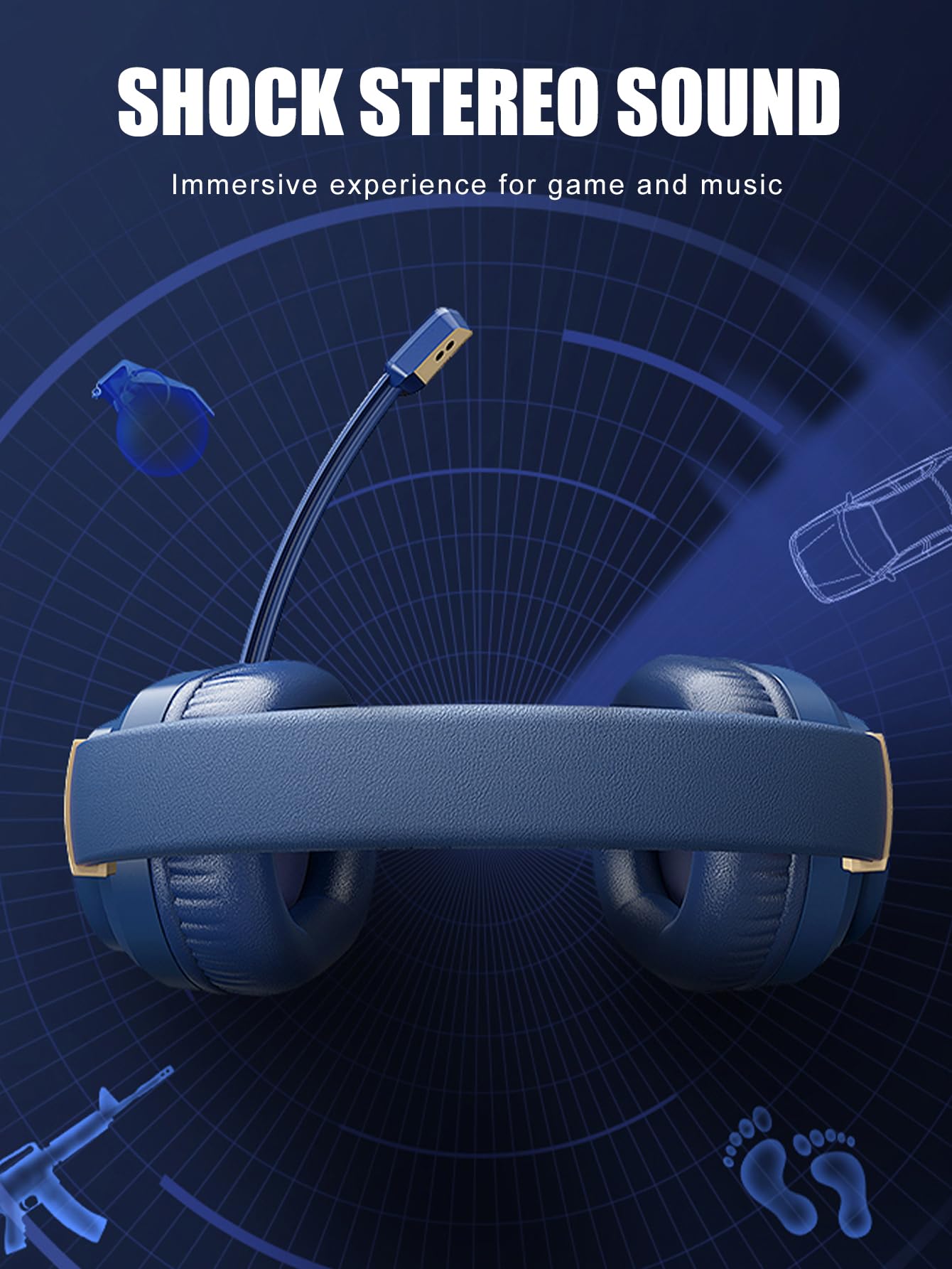 Best Wired Gaming Headset with Noise-Canceling Microphone, RGB Lights & Memory Foam Earmuffs - 3.5mm Audio Jack for PC, PS4, PS5, Laptop - Perfect for Competitive Gaming & Long Sessions