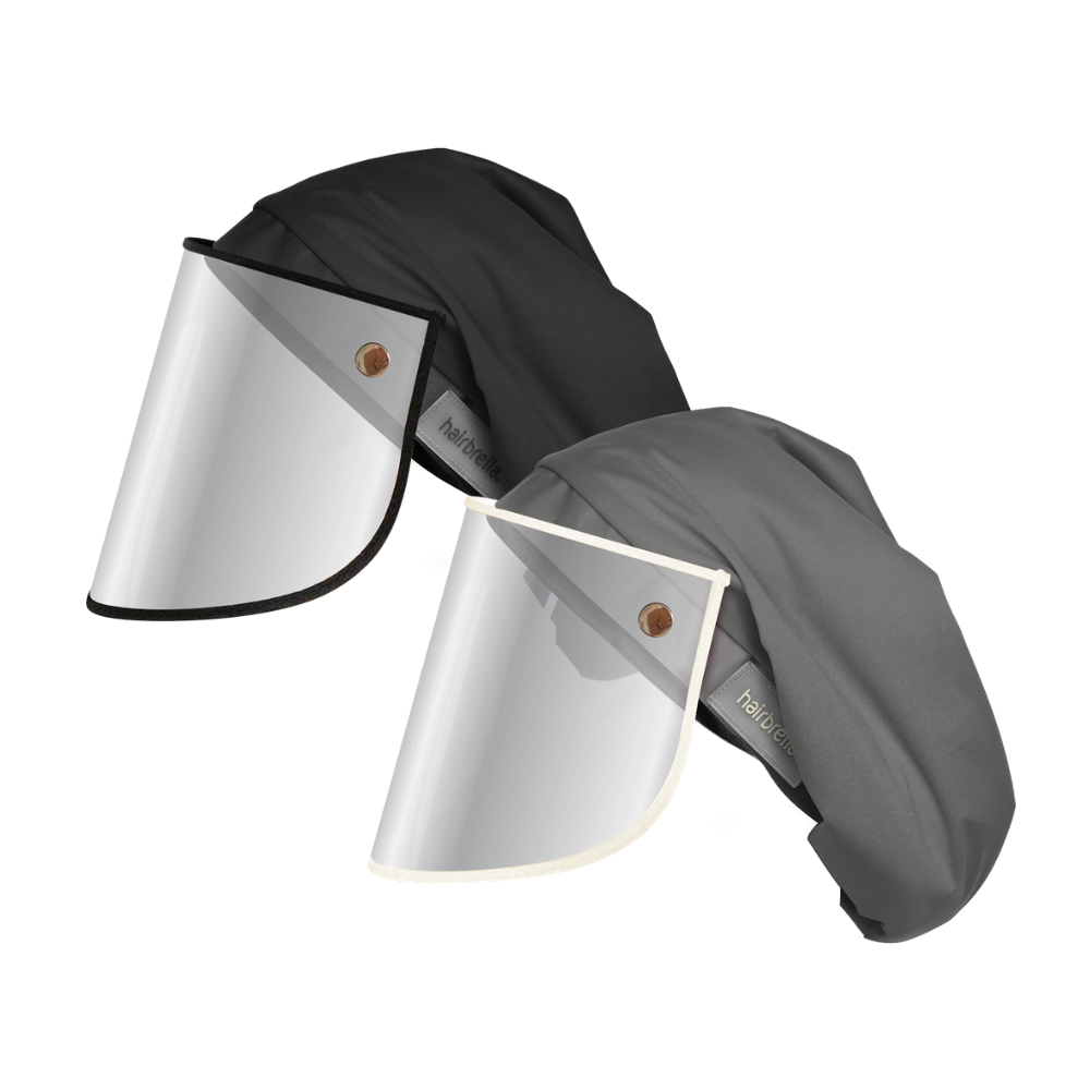 Hairbrella Pro XL Scrub Cap with Face Shield - 2 Pack Set for Nurses, Doctors & Healthcare Workers | Waterproof Surgical Cap & Protective Visor for Medical Use