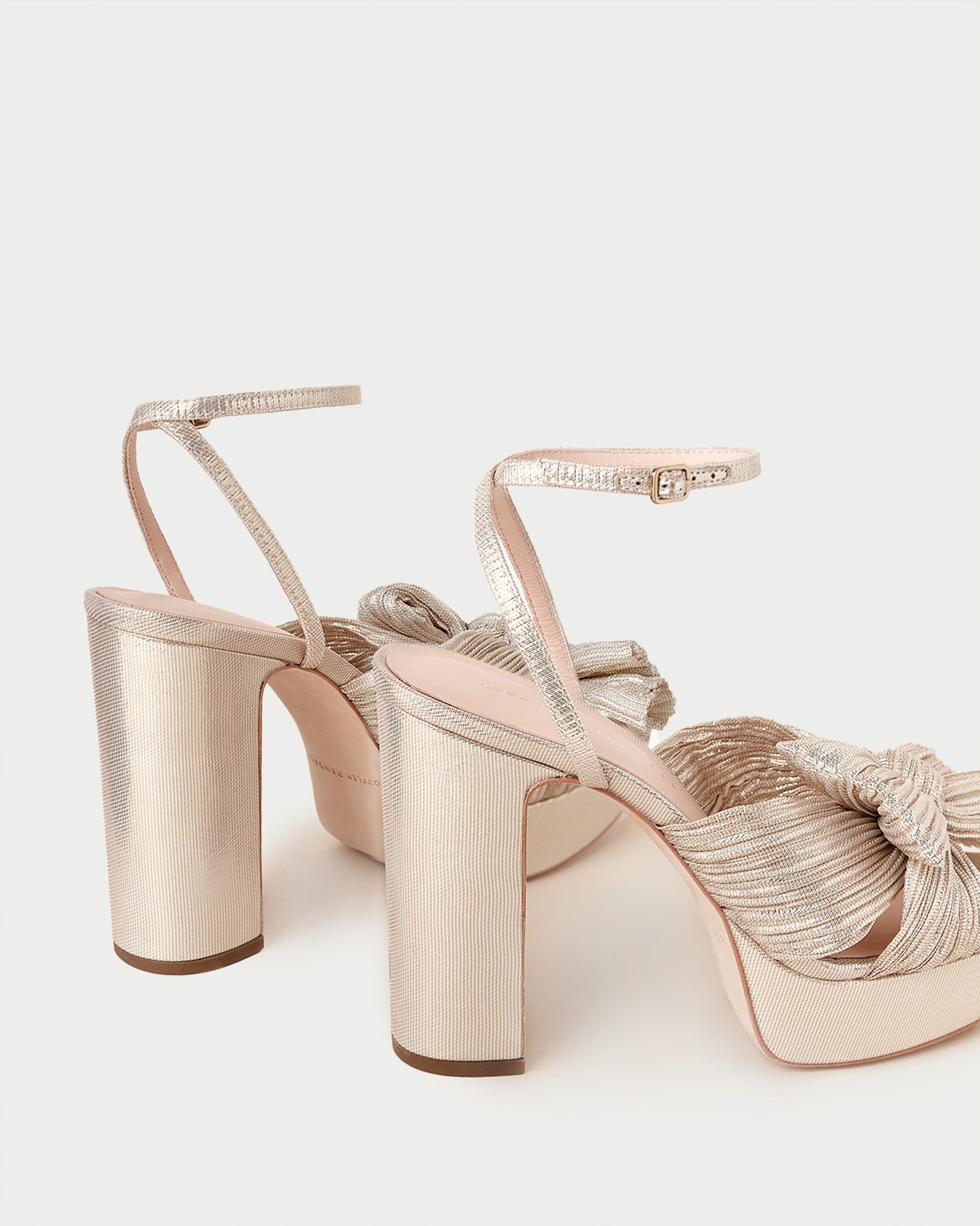 Natalia Platinum Platform Bow Heel - Elegant Women's High Heel Shoes for Parties, Weddings & Special Occasions