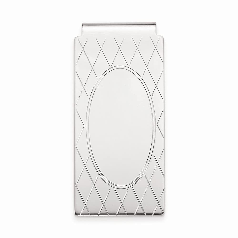 Luxury Kelly Waters Money Clip with Criss Cross & Oval Center Design - Perfect for Gifts, Weddings, and Everyday Elegance
