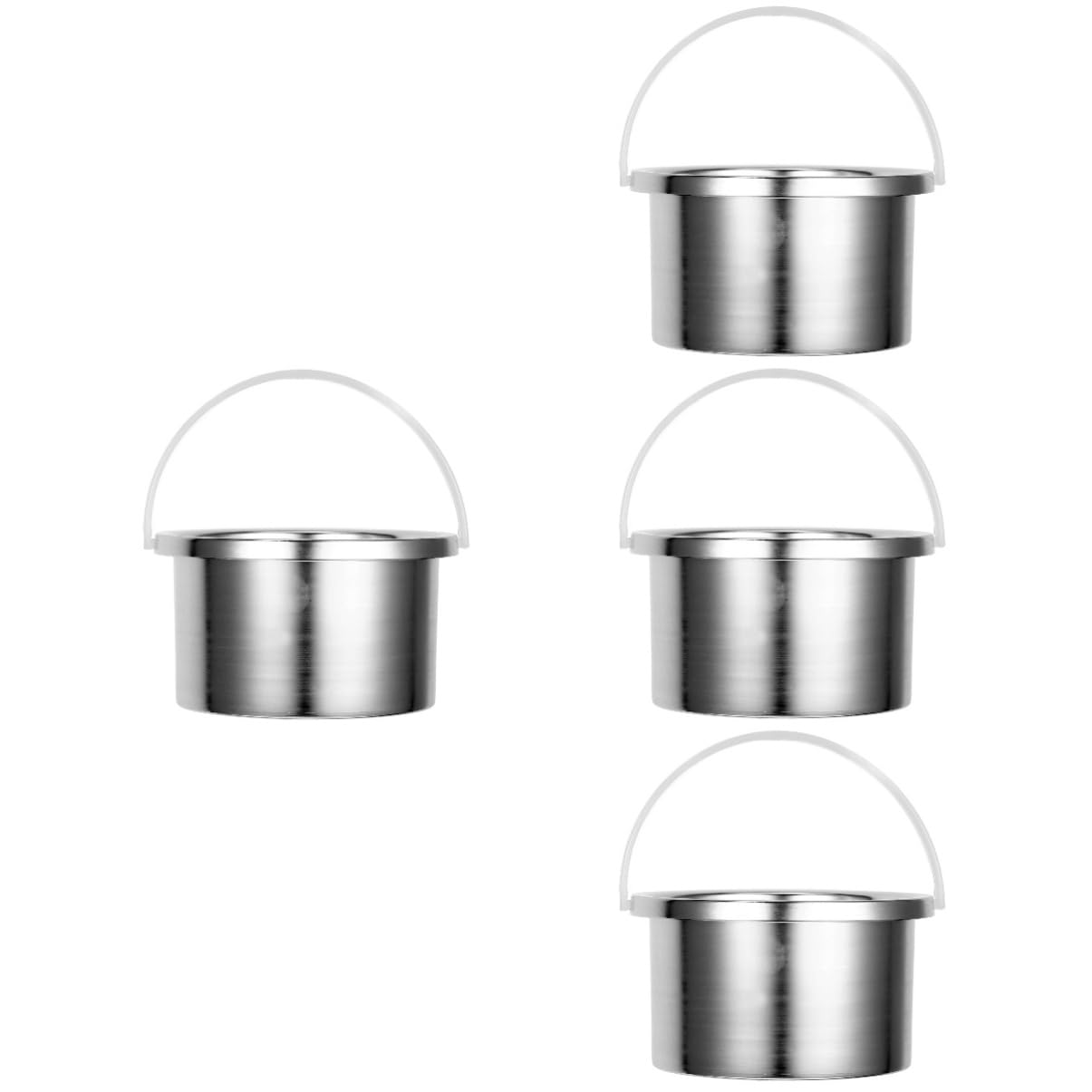 4PCS Aluminum Alloy Wax Warmer Replacement Pots - Wax Melting Inner Pot for Hair Removal & Wax Therapy Machine - Durable Hot Wax Warmer Liner for Professional & Home Use (Silver) - Perfect for Salon, Spa & DIY Beauty Treatments