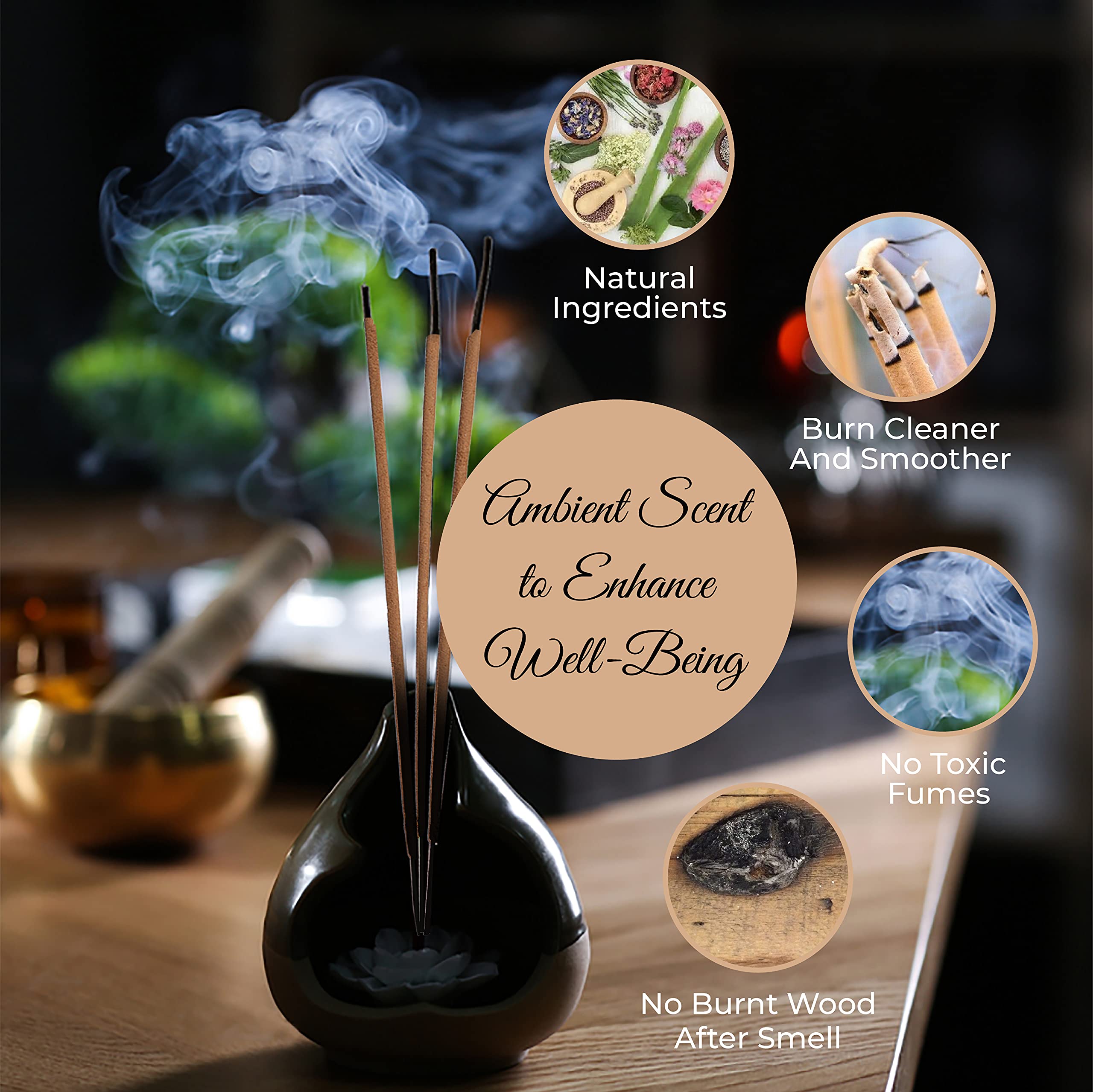 Premium Black Butter Hand-Dipped Incense Sticks - Oakland Gardens Aromatic Sticks (200 Count) for Meditation, Yoga & Home Fragrance