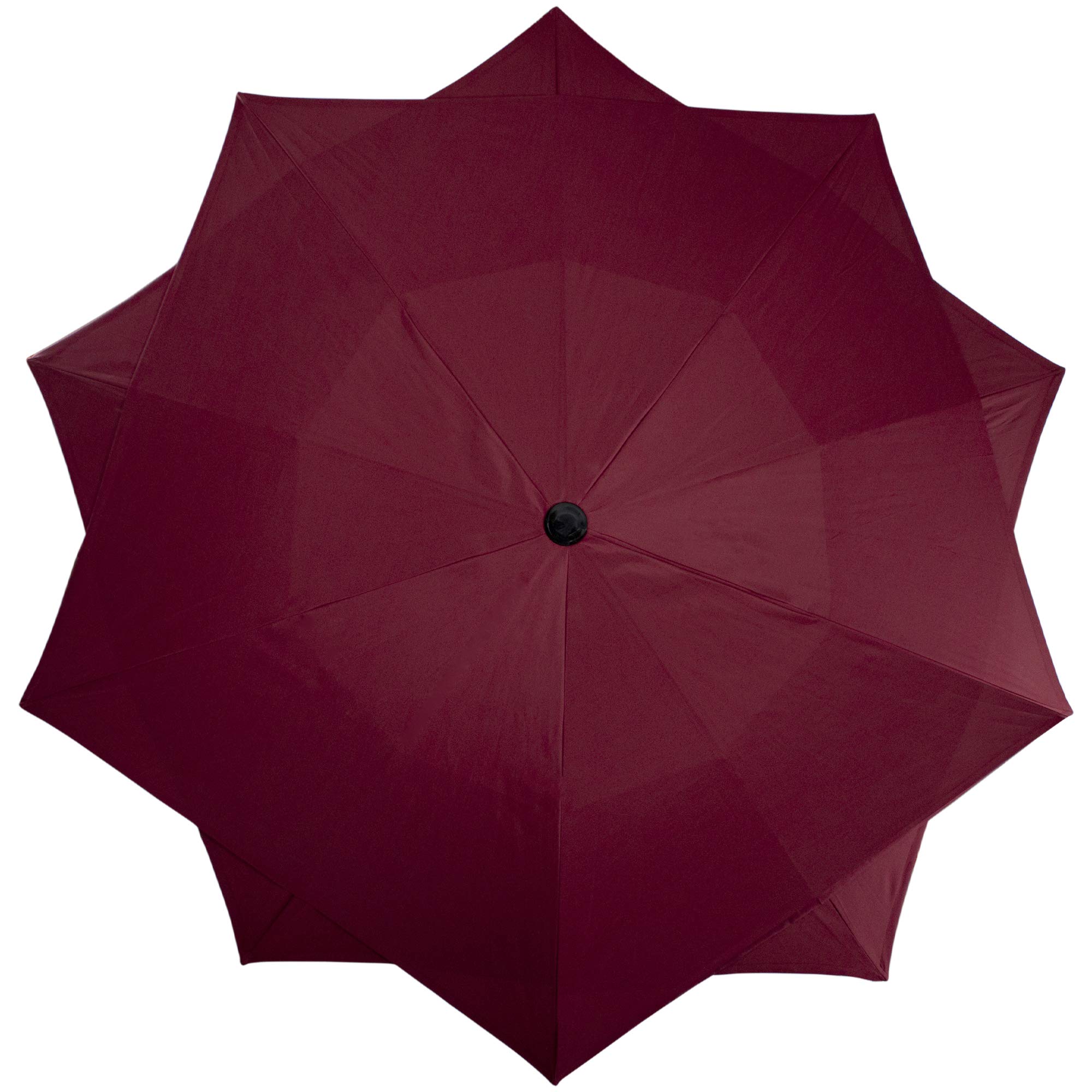 Northlight 8.85ft Outdoor Patio Lotus Umbrella with Hand Crank, Burgundy Red - Perfect for Poolside, Garden, Backyard, and Beach Shade Protection