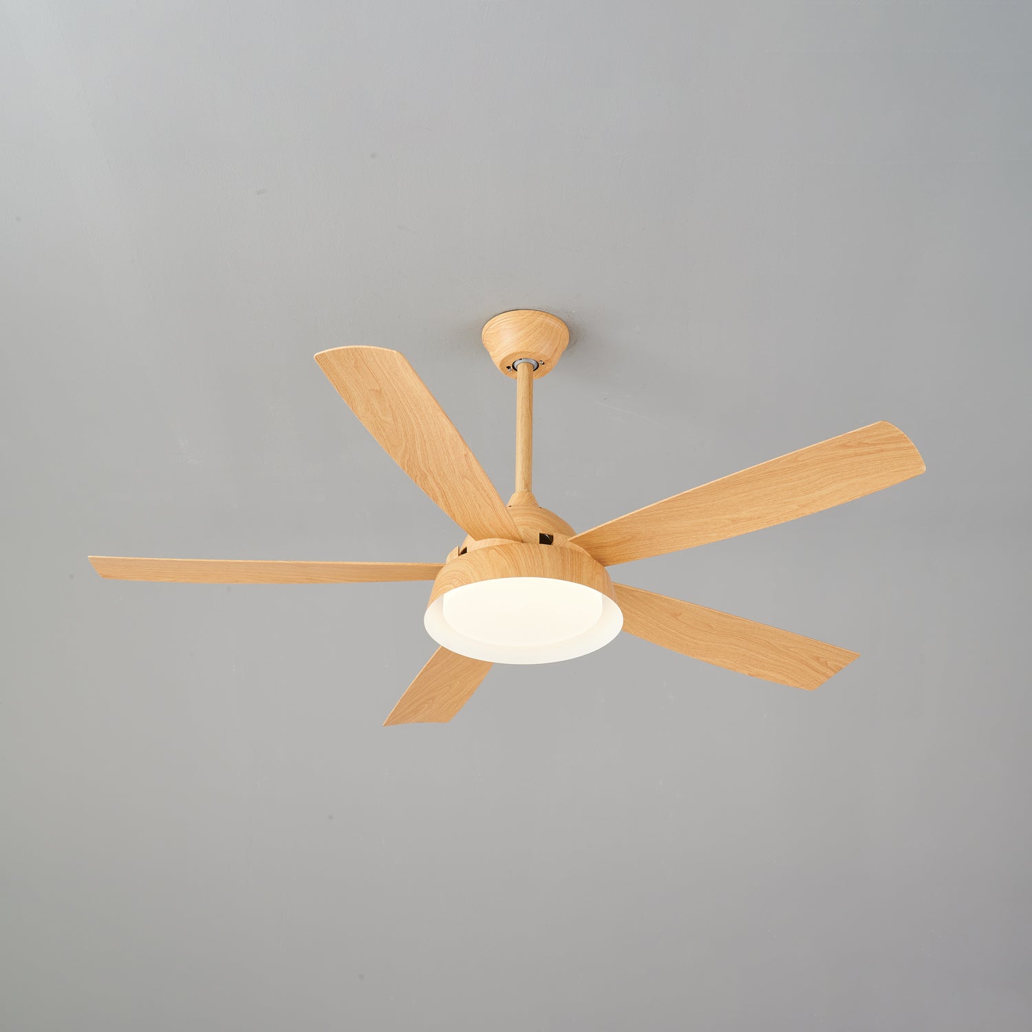 Elysian Ceiling Fan with Light Kit - 52 Inch Modern Flush Mount Fan - Quiet Reversible Motor - Energy Efficient LED Light - Perfect for Bedroom, Living Room & Home Office