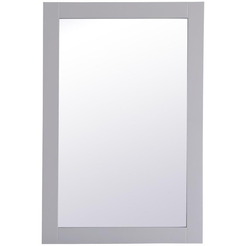 Elegant Gray Wood Frame Bathroom Mirror 36