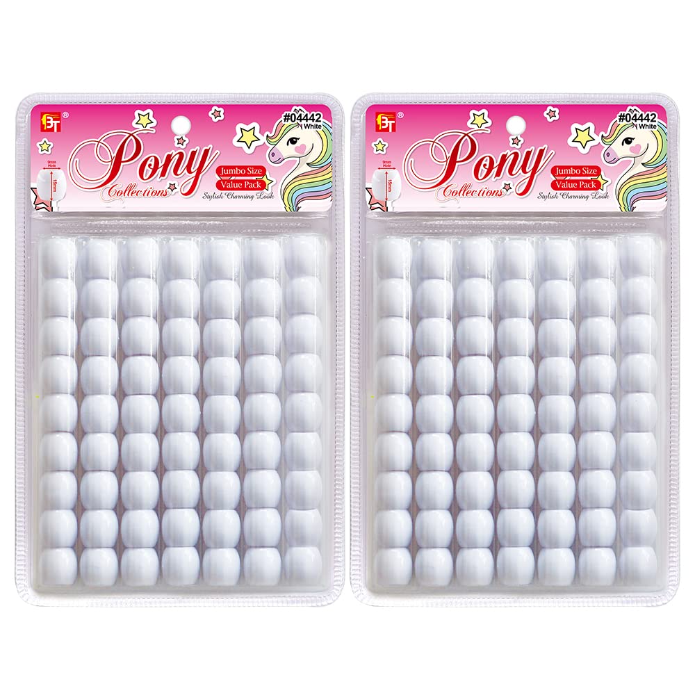 126 Pcs DIY Jewelry Making Kit - Hair Braiding Beads, Bracelet Charms & Craft Supplies - Jumbo Round Pony Beads (White) for Kids, Teens & Adults - Perfect for Birthday Parties, Arts & Crafts Projects, and Gift Making