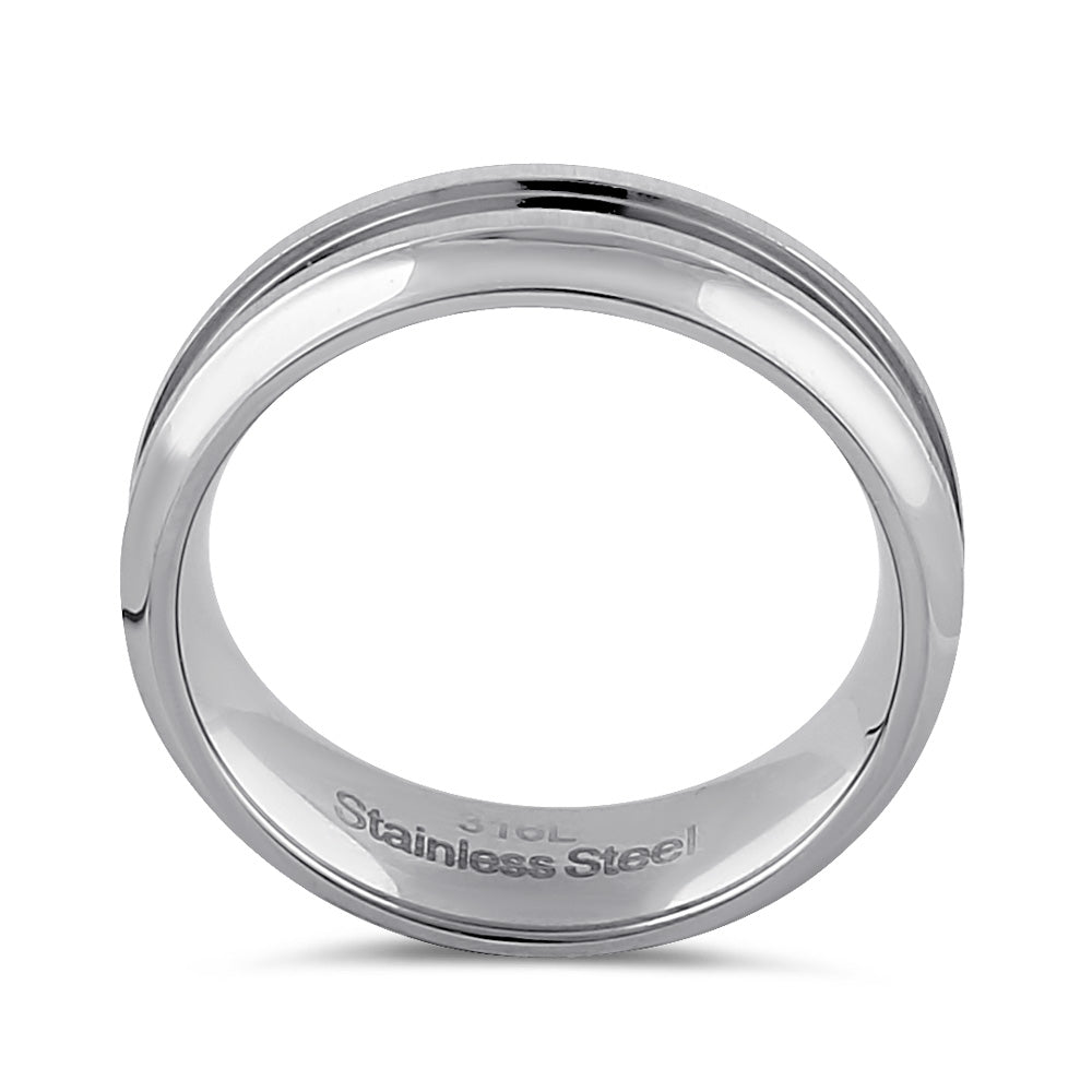 7mm Brushed Stainless Steel Men's Wedding Band Ring - Durable, Hypoallergenic & Comfort Fit for Everyday Wear, Anniversary & Special Occasions