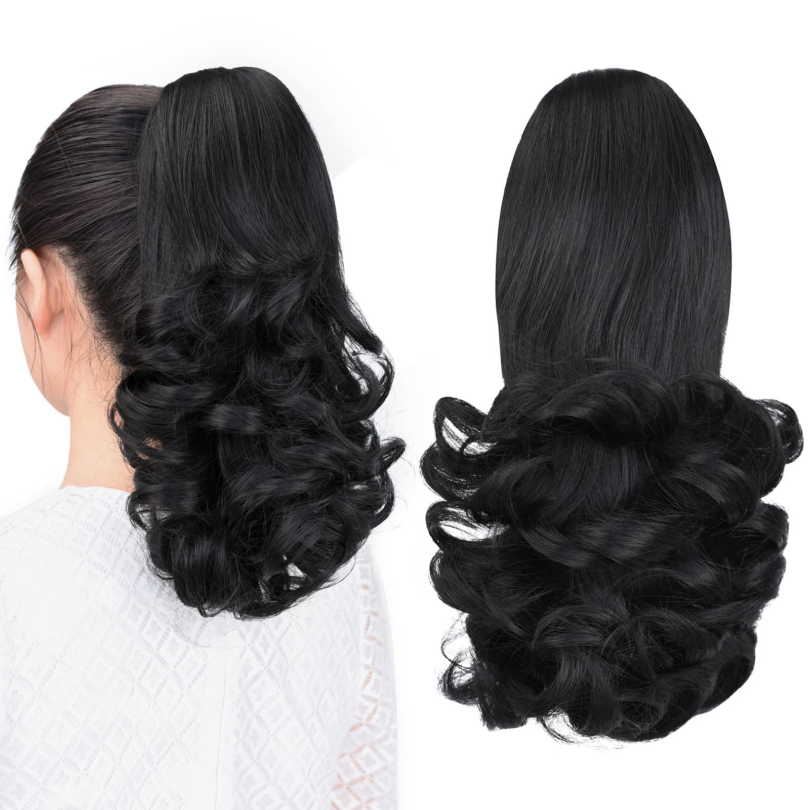 Natural Straight Ponytail Hair Extension with Claw Clip - Seamless Blonde Brown Black Hairpiece for Women - Perfect for Parties, Weddings & Everyday Styling