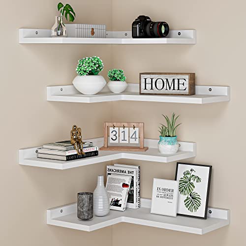 White Floating Corner Shelves