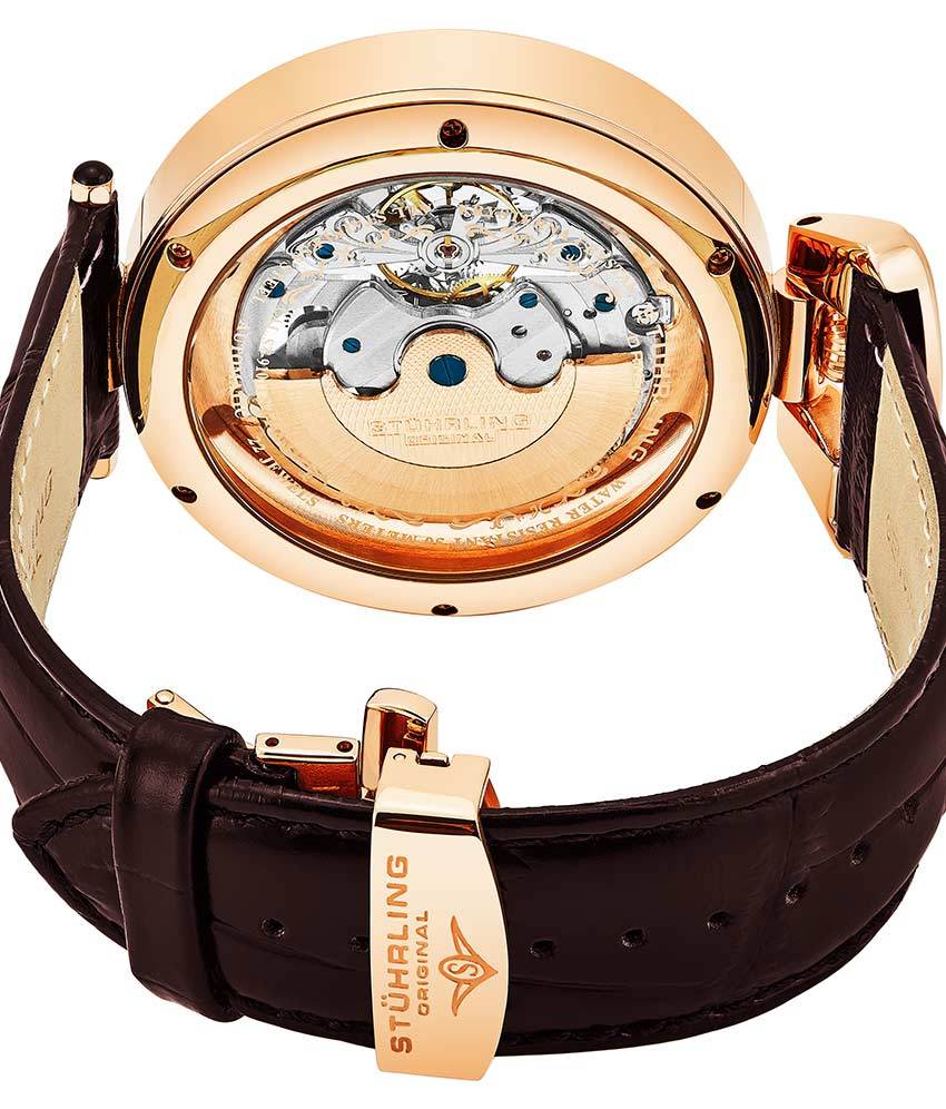 Emperor's Grandeur 127A Automatic 49mm Skeleton Watch for Men - Luxury Mechanical Timepiece with Open Heart Design - Perfect for Formal Events, Business Meetings & Special Occasions