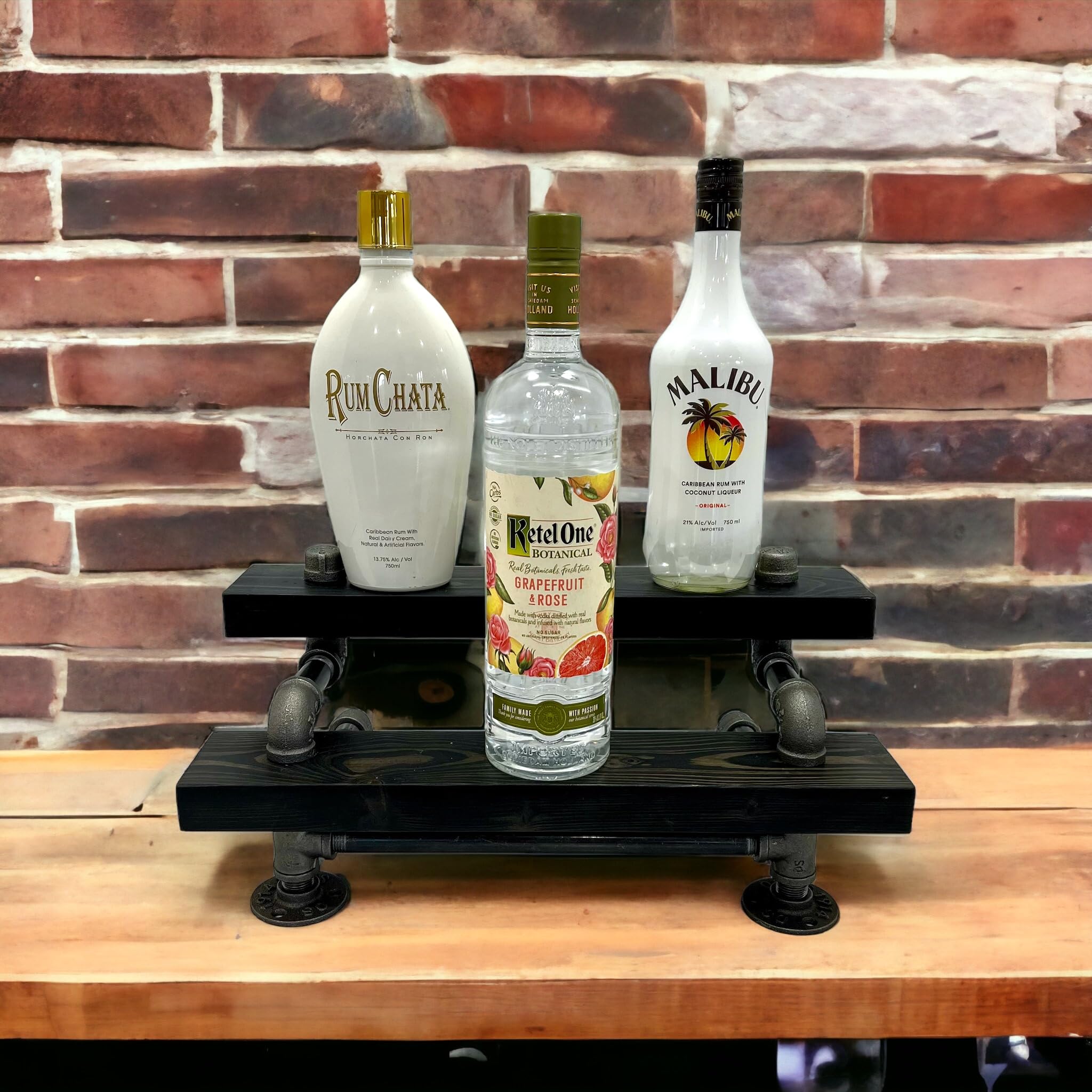 Industrial 2-Tier Freestanding Liquor Shelf - 36