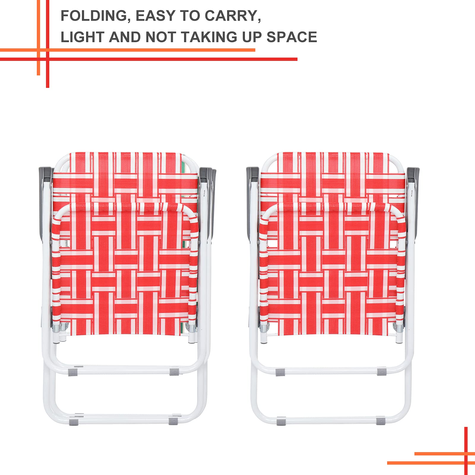 2 Pack Portable Folding Web Chairs - Lightweight Outdoor Beach Chairs for Patio, Garden, Yard & Travel | Perfect for Camping, Picnics, Beach Trips & Backyard Relaxation